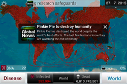 Size: 480x320 | Tagged: safe, pinkie pie, armageddon, barely pony related, pandemic, plague inc evolved, world map