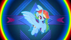 Size: 3840x2160 | Tagged: safe, artist:joemasterpencil, artist:laszlvfx, derpibooru import, edit, rainbow dash, alicorn, pegasus, pony, my little pony: the movie, alicornified, alternate hairstyle, female, mare, race swap, species swap, wallpaper, wallpaper edit