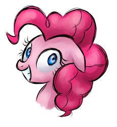 Size: 1656x1800 | Tagged: safe, artist:thecheeseburger, pinkie pie, earth pony, pony, female, mare, pink coat, pink mane, simple background, solo, transparent background