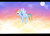 Size: 1280x932 | Tagged: safe, artist:comickit, derpibooru import, rainbow dash, pegasus, pony, cloud, cloudy, flying, moon, solo