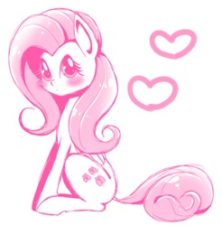 Size: 768x780 | Tagged: safe, artist:kiriya, fluttershy, pegasus, pony, monochrome, simple background, solo