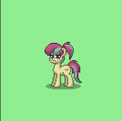 Size: 400x398 | Tagged: safe, sour sweet, pony, pixel art, ponified, pony town, ponytail, solo, unamused