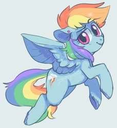 Size: 1198x1314 | Tagged: safe, artist:johnjudes, derpibooru import, rainbow dash, pegasus, pony, female, flying, mare, simple background, solo, white background