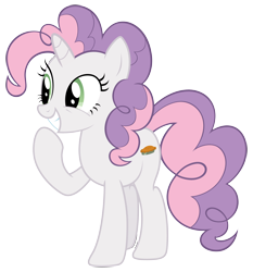 Size: 5500x5900 | Tagged: safe, artist:dowlphin, edit, pinkie pie, sweetie belle, earth pony, pony, unicorn, absurd resolution, fusion, pie, recolor, simple background, solo, transparent background, vector