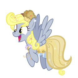 Size: 400x400 | Tagged: safe, artist:twilight7070, derpy hooves, pegasus, pony, clothes, dress, female, gala dress, mare, simple background, solo