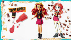 Size: 1920x1080 | Tagged: safe, artist:ritalux, sunset shimmer, equestria girls, equestria girls series, concept art, doll, duality, eqg promo pose set, merchandise, nail polish, official, official art, self ponidox, solo, toy