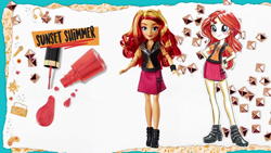 Size: 1920x1080 | Tagged: safe, artist:ritalux, sunset shimmer, better together, equestria girls, concept art, doll, duality, eqg promo pose set, merchandise, nail polish, official, official art, self ponidox, solo, toy