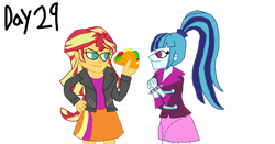 Size: 1236x646 | Tagged: safe, artist:bigpurplemuppet99, sonata dusk, sunset shimmer, equestria girls, female, food, lesbian, shipping, sunata, taco