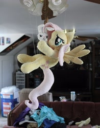 Size: 3456x4416 | Tagged: safe, artist:sirdragonlance, angel bunny, fluttershy, flying, irl, photo, plushie