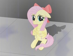 Size: 1018x784 | Tagged: safe, artist:farminilla, fluttershy, pegasus, pony, female, mare, sad, solo