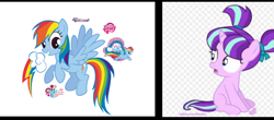 Size: 449x198 | Tagged: safe, rainbow dash, starlight glimmer, pegasus, pony, adult, cutie mark, female, filly, google images