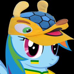 Size: 645x645 | Tagged: artist needed, safe, derpibooru import, rainbow dash, pegasus, pony, aliasing, black background, brazil, bust, cap, clothes, cropped, face paint, female, flag, football, fuleco, hat, jersey, looking at you, mare, paint, portrait, profile picture, shirt, simple background, solo, sports, world cup, world cup 2014