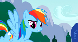 Size: 1098x597 | Tagged: safe, derpibooru import, screencap, rainbow dash, pegasus, pony, sonic rainboom (episode), solo