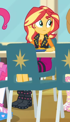 Size: 320x550 | Tagged: safe, screencap, sunset shimmer, best trends forever, best trends forever: twilight sparkle, equestria girls, equestria girls series, cropped, offscreen character, solo