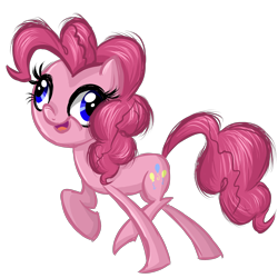 Size: 3240x3240 | Tagged: safe, artist:thecheeseburger, pinkie pie, earth pony, pony, derp, female, mare, pink coat, pink mane, solo