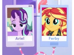 Size: 719x540 | Tagged: safe, starlight glimmer, sunset shimmer, equestria girls, geode of empathy, phone