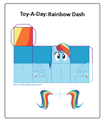 Size: 600x699 | Tagged: safe, artist:grapefruitface1, derpibooru import, part of a set, rainbow dash, pegasus, pony, arts and crafts, craft, papercraft, printable, solo, toy a day