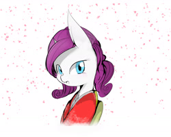 Size: 1920x1534 | Tagged: safe, artist:skippy_the_moon, rarity, pony, unicorn, alternate hairstyle, kimono (clothing), pixiv, solo