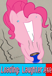 Size: 1305x1905 | Tagged: safe, artist:xulious, pinkie pie, earth pony, pony, female, mare, pink coat, pink mane, simple background, solo