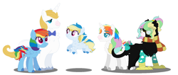 Size: 1444x612 | Tagged: safe, artist:givolpon, derpibooru import, prince blueblood, rainbow dash, pegasus, pony, bluedash, female, male, offspring, parent:prince blueblood, parent:rainbow dash, parents:bluedash, shipping, straight