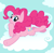 Size: 1273x1238 | Tagged: safe, pinkie pie, earth pony, pony, cloud, cloudy, female, mare, pink coat, pink mane, solo