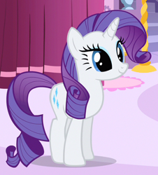 Size: 582x644 | Tagged: safe, screencap, rarity, pony, unicorn, a dog and pony show, carousel boutique, cute, cutie mark, female, mare, rarara, raribetes, smiling, solo