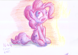 Size: 3117x2200 | Tagged: safe, artist:aemantaslim, pinkie pie, earth pony, pony, colored pencil drawing, solo, traditional art