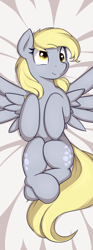 Size: 398x1067 | Tagged: safe, artist:theparagon, derpy hooves, pegasus, pony, cute, female, mare, on back, solo