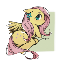 Size: 710x725 | Tagged: safe, artist:neargo, fluttershy, pegasus, pony, anatomically incorrect, incorrect leg anatomy, pixiv, plot, solo