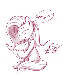 Size: 1280x1573 | Tagged: safe, artist:swordkirby, fluttershy, pegasus, pony, cargo ship, grayscale, hug, monochrome, solo, toaster