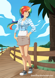 Size: 800x1131 | Tagged: safe, artist:satrathai, derpibooru import, rainbow dash, human, converse, humanized, solo