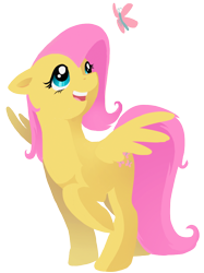 Size: 702x940 | Tagged: safe, artist:precosiouschild, fluttershy, butterfly, pegasus, pony, female, mare, solo