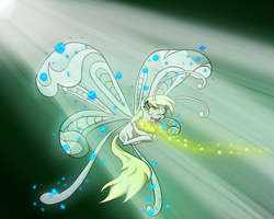 Size: 1500x1200 | Tagged: safe, artist:m_d_quill, derpy hooves, breezie, breeziefied, cute, derpabetes, diabreezies, pollen, solo, species swap