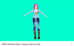 Size: 664x417 | Tagged: safe, artist:theanimefanz, derpibooru import, rainbow dash, human, 3d, humanized, mmd, t pose, youtube link