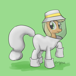 Size: 900x900 | Tagged: safe, artist:empyu, applejack, earth pony, pony, 30 minute art challenge, beekeeper, looking at you, raised hoof, solo