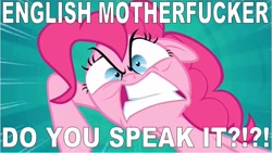 Size: 794x449 | Tagged: safe, edit, edited screencap, screencap, pinkie pie, earth pony, pony, pinkie pride, faic, pulp fiction, rage, ragey pie, samuel l jackson, solo, vulgar