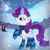 Size: 766x766 | Tagged: safe, artist:goforgold, rarity, pony, unicorn, clothes, scarf, snow, snowfall, socks, solo, striped socks, winter