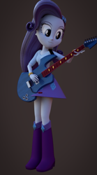 Size: 367x659 | Tagged: safe, artist:3d thread, artist:creatorofpony, rarity, equestria girls, /mlp/, 3d, 3d model, blender, boots, bracelet, clipping, clothes, guitar, guitarity, shirt, skirt, solo