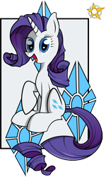 Size: 1536x2563 | Tagged: safe, artist:amberpendant, rarity, pony, unicorn, cutie mark, diamond, sitting, solo