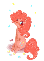 Size: 578x800 | Tagged: safe, artist:ponynautic, pinkie pie, earth pony, pony, blushing, female, mare, pink coat, pink mane, solo