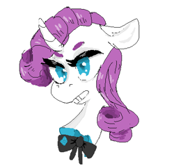 Size: 441x422 | Tagged: safe, artist:caseytatum, rarity, pony, unicorn, 1000 hours in ms paint, bust, fancy, ms paint, portrait