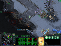 Size: 1152x864 | Tagged: safe, applejack, earth pony, pony, assimilator, crossover, marines, protoss, starcraft 2, terran, thors