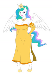 Size: 1200x1697 | Tagged: safe, artist:thecreator9, princess celestia, anthro, breasts, female, princess breastia, solo