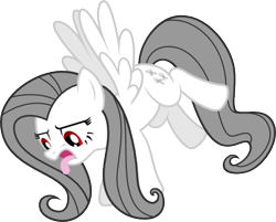 Size: 483x388 | Tagged: dead source, safe, artist:albinofluttershy, fluttershy, oc, oc:albino fluttershy, pegasus, pony, disgusted, female, mare, simple background, solo, tongue out, transparent background