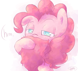 Size: 1100x1000 | Tagged: safe, artist:spikedmauler, pinkie pie, earth pony, pony, beard, female, mare, pink coat, pink mane, solo