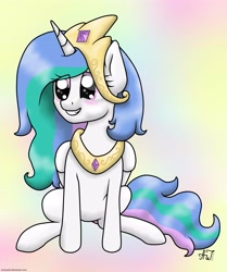 Size: 3448x4128 | Tagged: safe, artist:artyjoyful, princess celestia, alicorn, pony, female, filly, horn, mare, solo