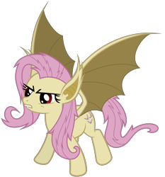 Size: 5600x6000 | Tagged: safe, artist:magister39, fluttershy, bat pony, pony, undead, vampire, vampony, bats!, absurd resolution, angry, bat ponified, flutterbat, race swap, simple background, solo, transparent background, vector