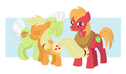 Size: 2472x1464 | Tagged: safe, artist:lendabit, applejack, big macintosh, granny smith, earth pony, pony, the cutie mark chronicles, colt big macintosh, crying, cutie mark, female, filly, filly applejack, male, younger