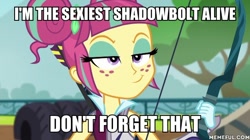 Size: 600x337 | Tagged: safe, edit, edited screencap, screencap, sour sweet, equestria girls, friendship games, image macro, meme, sexiest pony alive, smug, solo