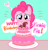 Size: 1140x1180 | Tagged: safe, artist:dyql11, pinkie pie, earth pony, pony, birthday, blushing, cake, cute, diapinkes, floating heart, happy birthday, heart, pixiv, solo